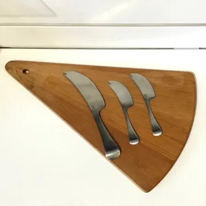 Dansk Cheese Cutting Board & 3 Cheese Knives