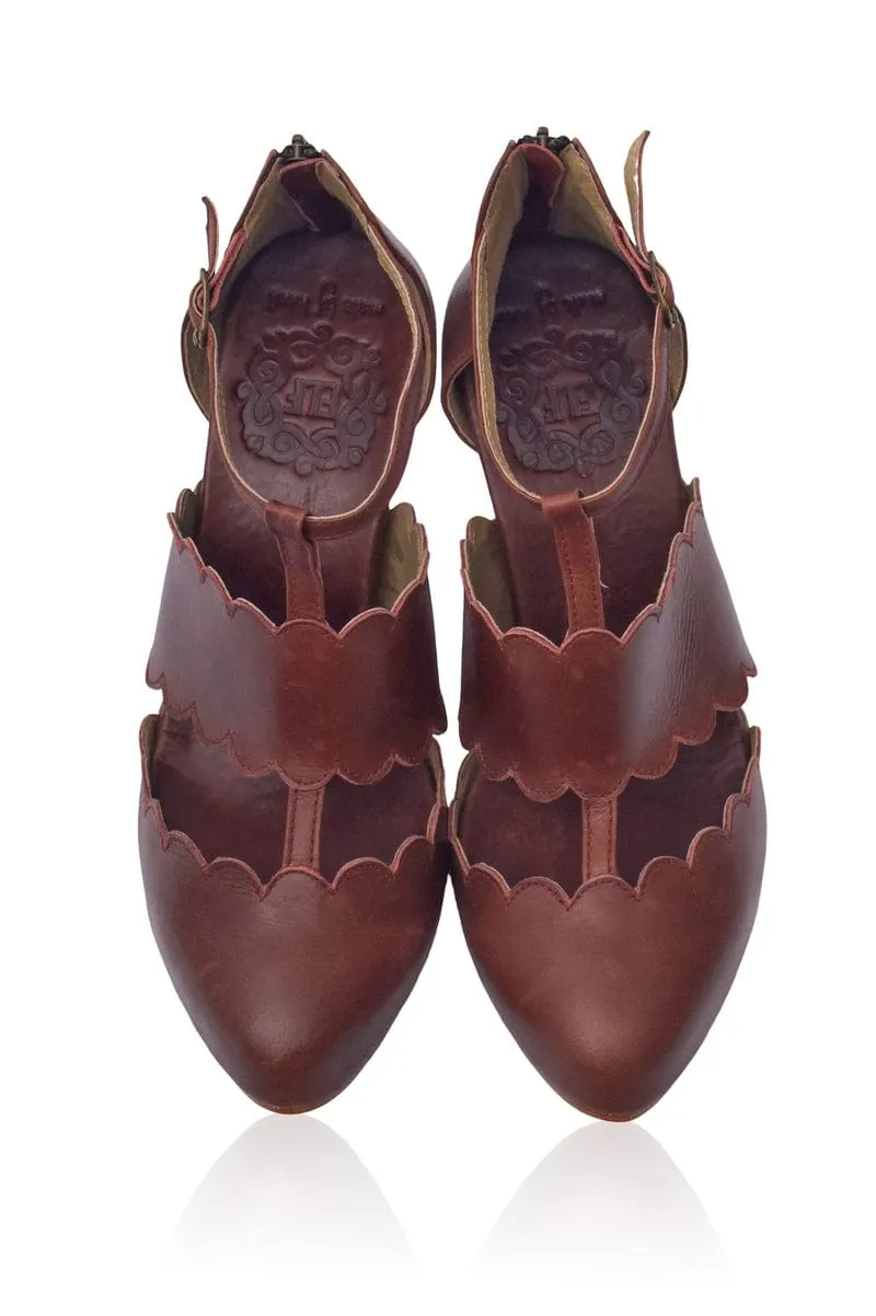 Incognito Leather Heels in Vintage Brown