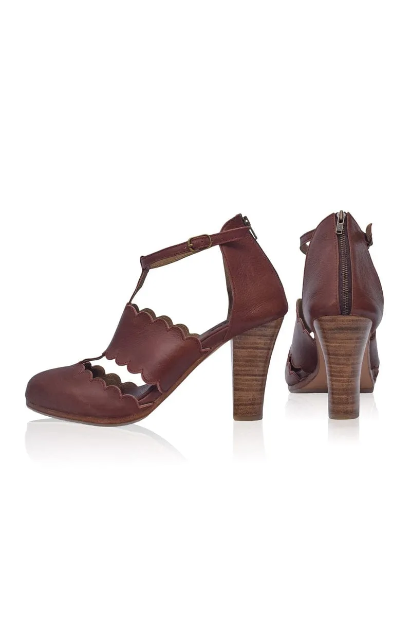 Incognito Leather Heels in Vintage Brown