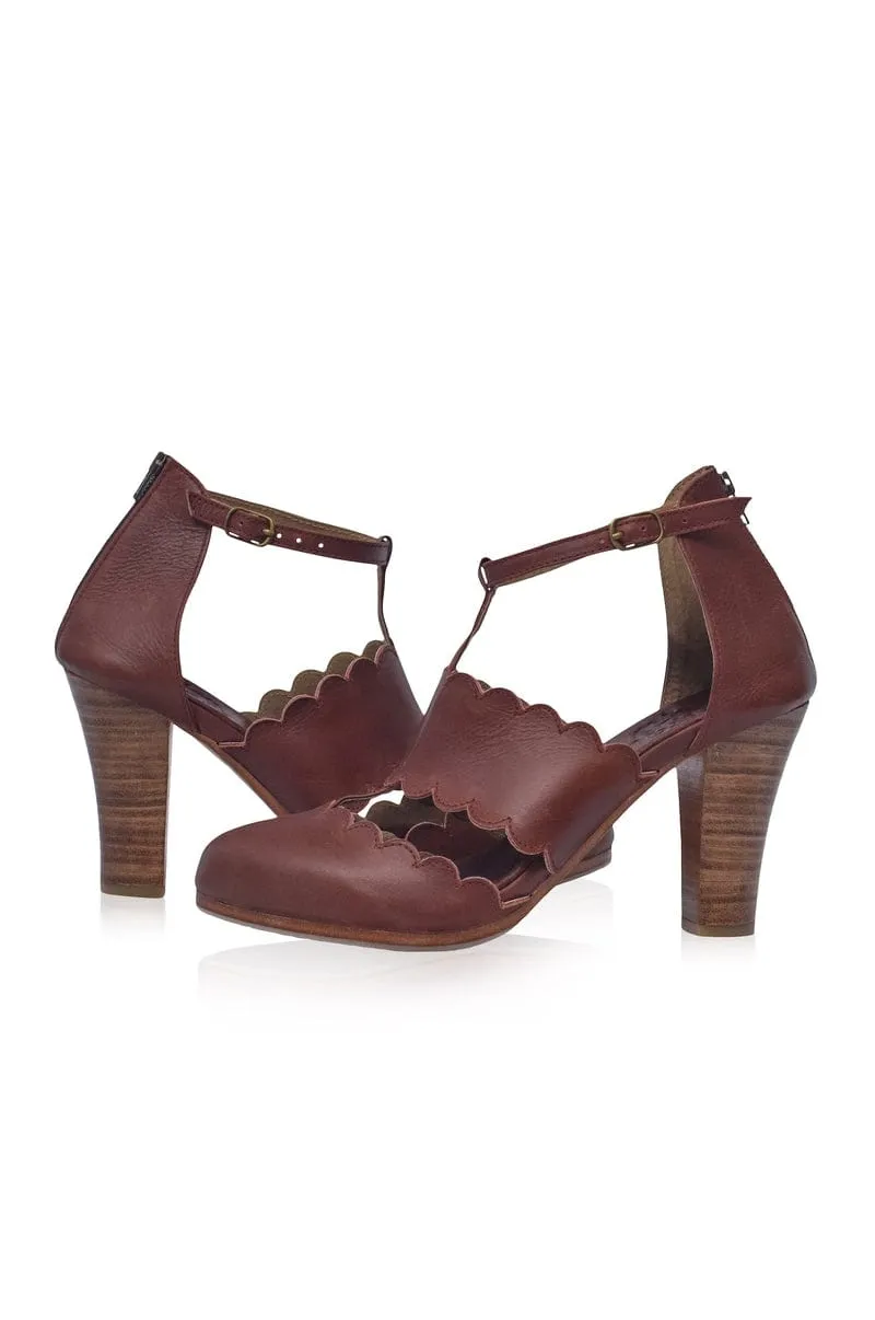 Incognito Leather Heels in Vintage Brown