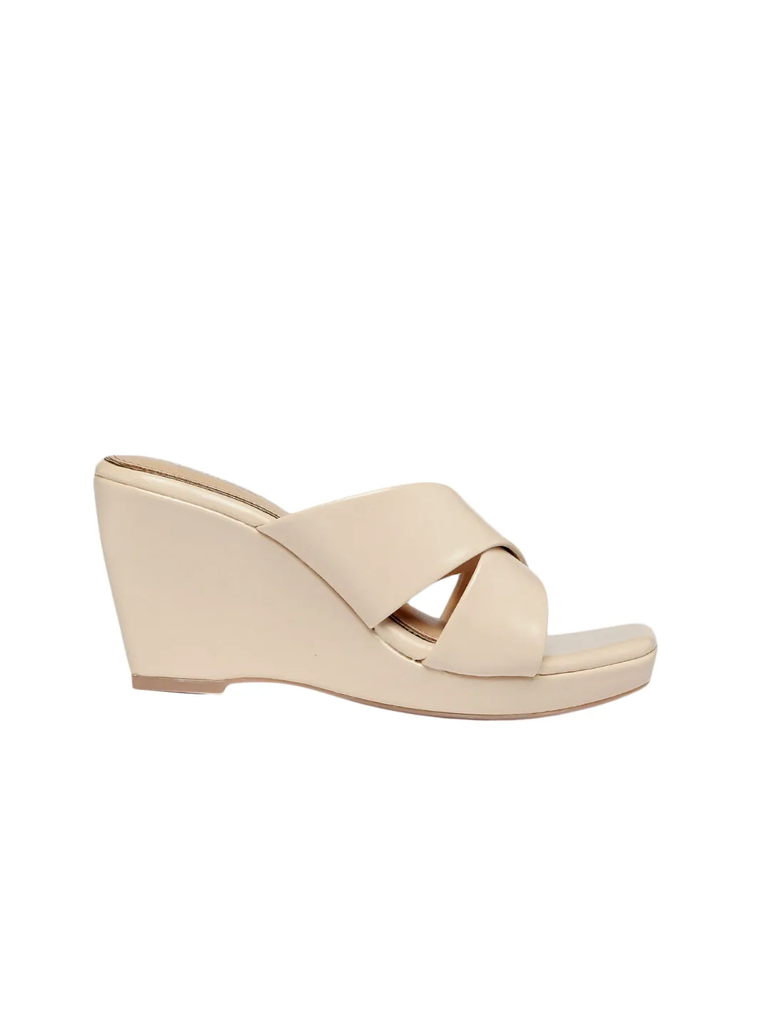 Liliana Beige Wedge Heels