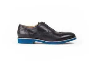 Men's Black & Navy Brogue Wingtip