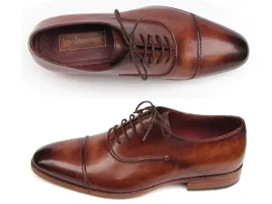 Paul Parkman Captoe Brown Hand Painted Oxfords