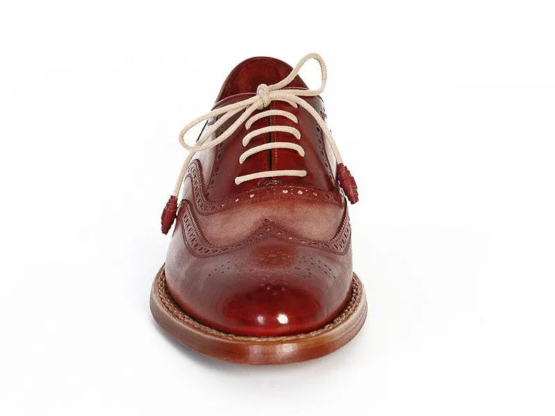 Paul Parkman Men's Bordeaux & Camel Wingtip Oxfords