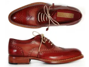 Paul Parkman Men's Bordeaux & Camel Wingtip Oxfords