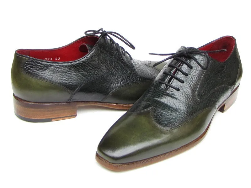 Paul Parkman Wingtip Floater Leather Green Oxfords