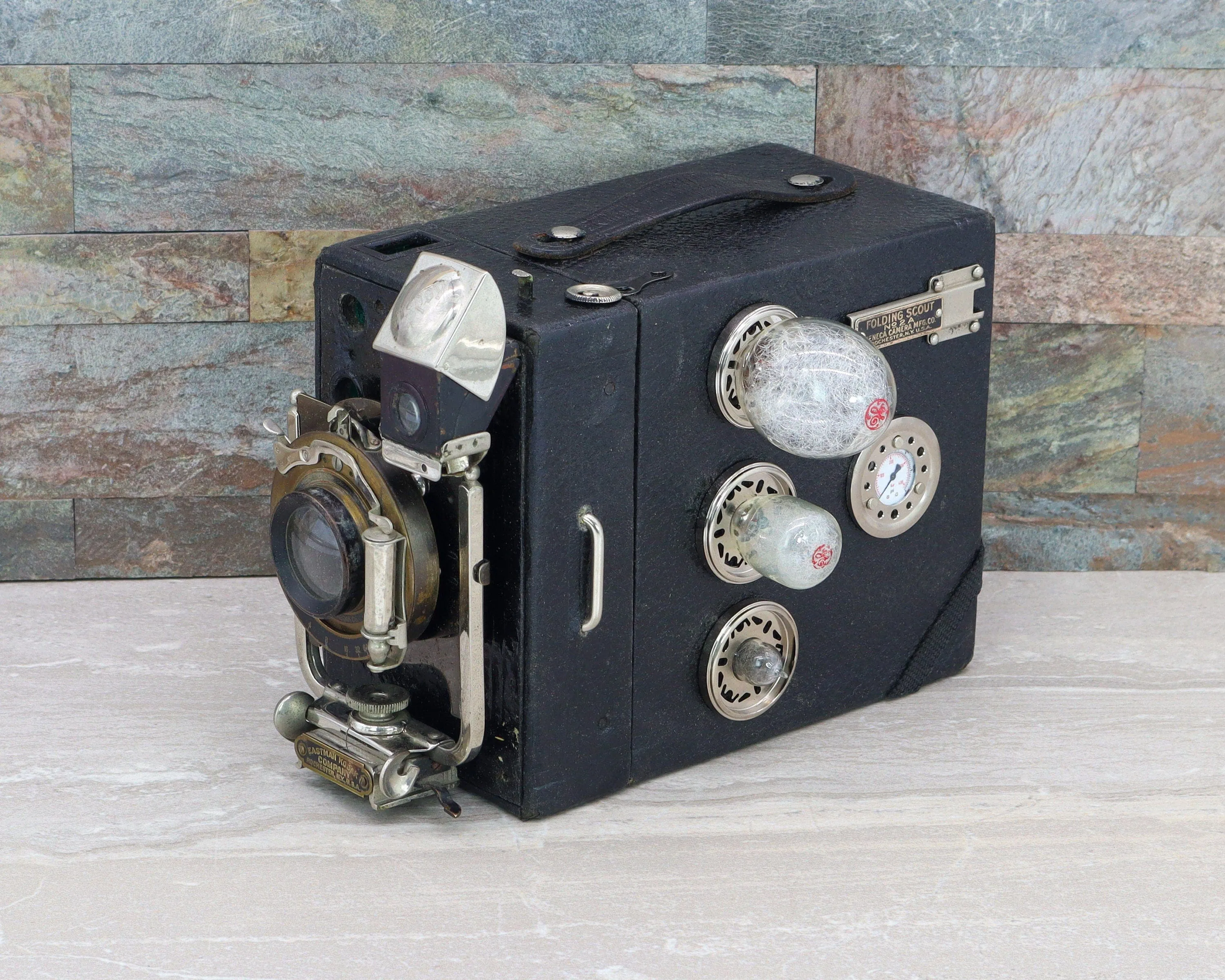 The Silver Explorer - Steampunk Bluetooth Speaker, Kodak Box Camera, Gifts for Geeks, Electronic Audio gadget, signed & numbered artwork