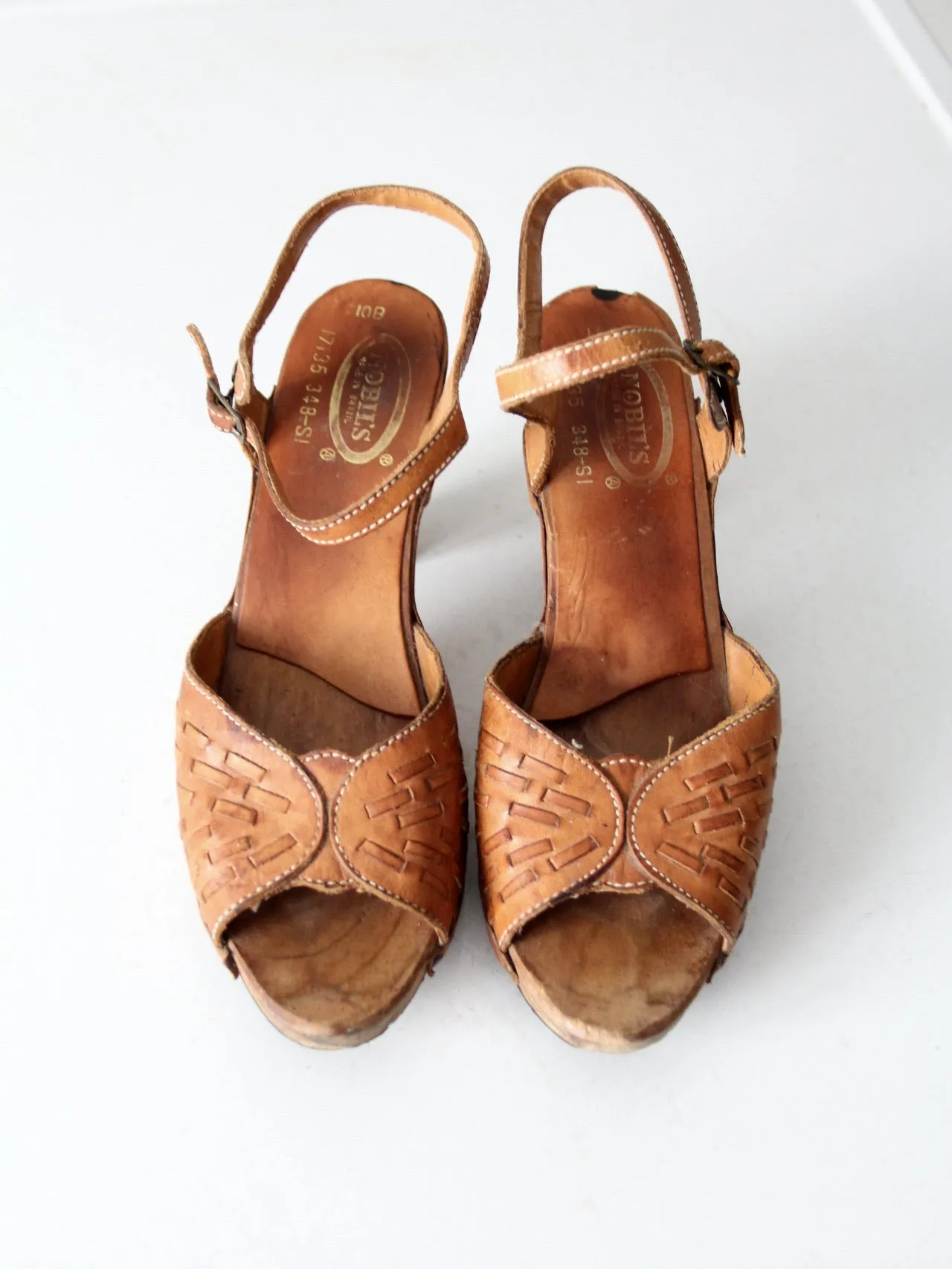 vintage 70s leather heels