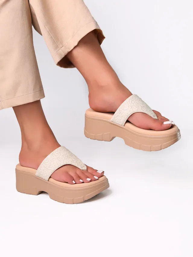 Vulan Cream Wedge Heels