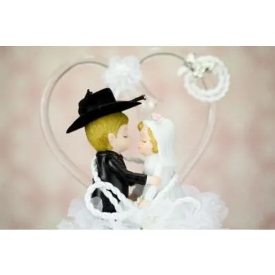 Western Cowboy Lasso Wedding Cake Topper