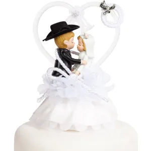 Western Cowboy Lasso Wedding Cake Topper